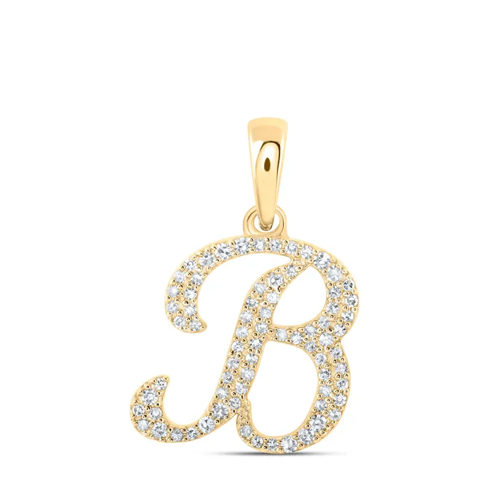 GND Necklaces Gold B Initial Letter Pendant 15 Cttw Round Natural Diamond Womens 116 grams GND Necklaces Gold B Initial Letter Pendant 15 Cttw Round Natural Diamond Womens 116 grams