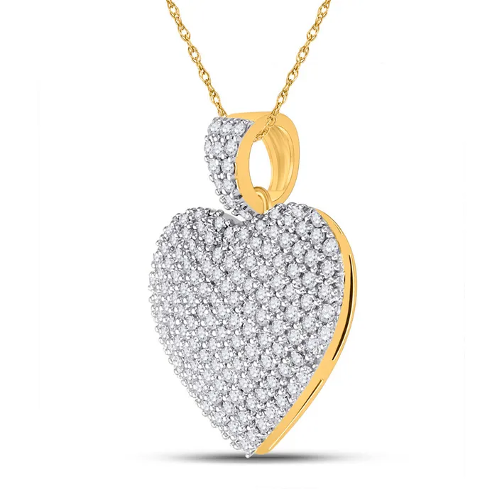 GND Necklaces Gold Charmed Heart Pendant 1 Cttw Round Natural Diamond Womens 331 grams GND Necklaces Gold Charmed Heart Pendant 1 Cttw Round Natural Diamond Womens 331 grams
