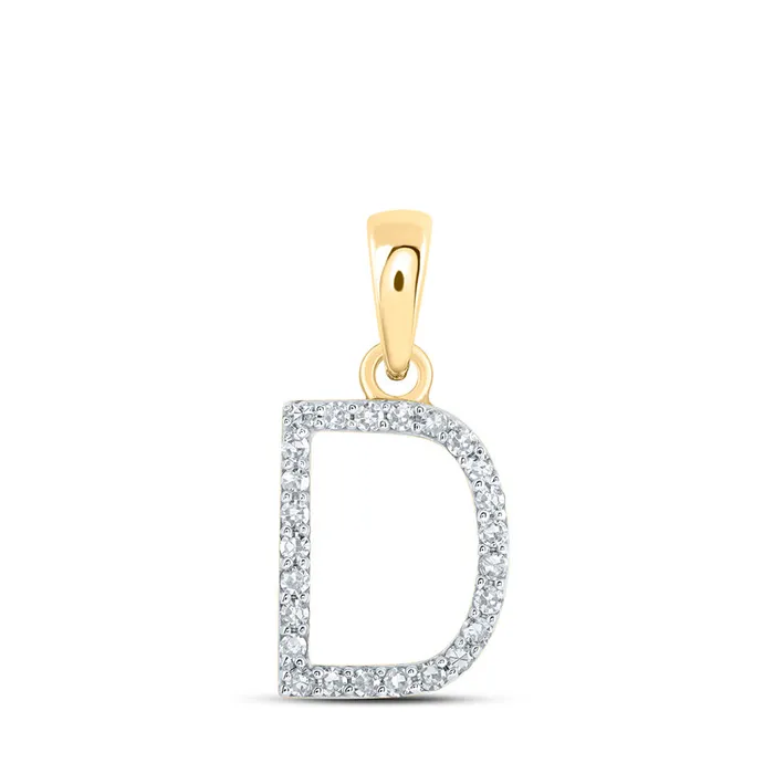 GND Necklaces Gold D Initial Letter Pendant 110 Cttw Round Natural Diamond Womens 057 grams GND Necklaces Gold D Initial Letter Pendant 110 Cttw Round Natural Diamond Womens 057 grams
