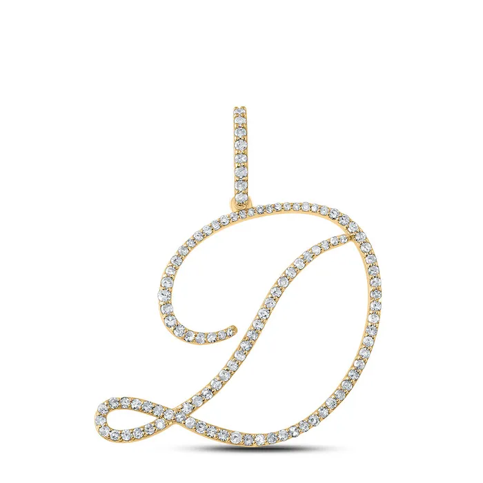 GND Necklaces Gold D Initial Letter Pendant 58 Cttw Round Natural Diamond Womens 188 grams GND Necklaces Gold D Initial Letter Pendant 58 Cttw Round Natural Diamond Womens 188 grams