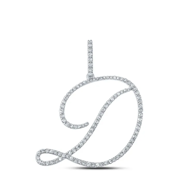 GND Necklaces Gold D Initial Letter Pendant 58 Cttw Round Natural Diamond Womens 188 grams