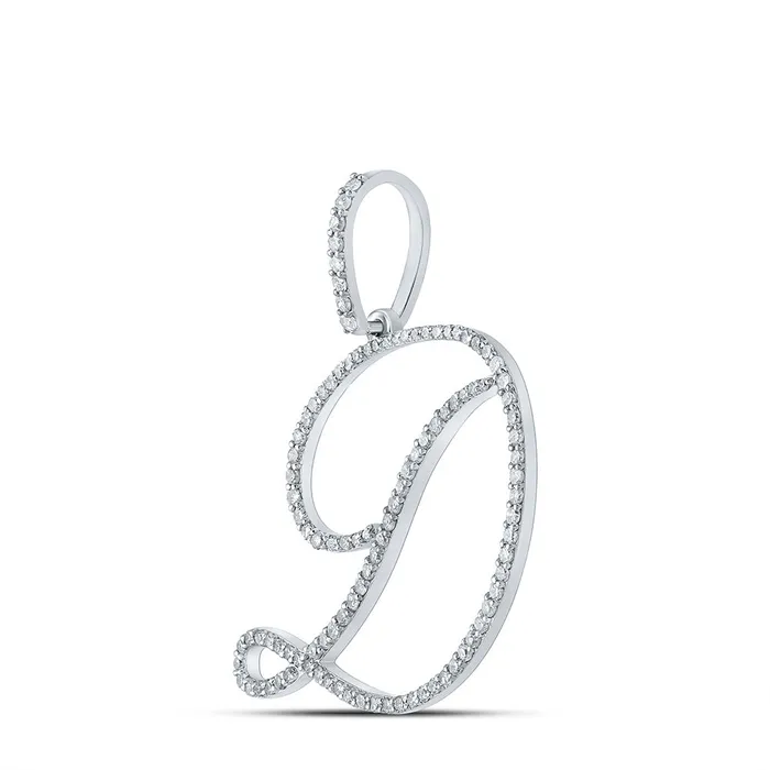 GND Necklaces Gold D Initial Letter Pendant 58 Cttw Round Natural Diamond Womens 188 grams