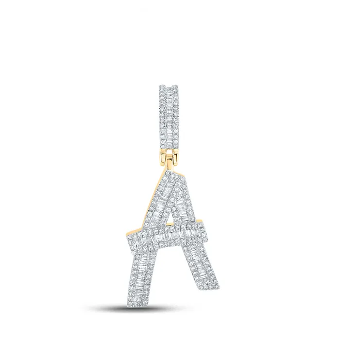 GND Necklaces Gold Initial A Letter Charm Pendant 34 Cttw Baguette Natural Diamond Mens 34 grams GND Necklaces Gold Initial A Letter Charm Pendant 34 Cttw Baguette Natural Diamond Mens 34 grams