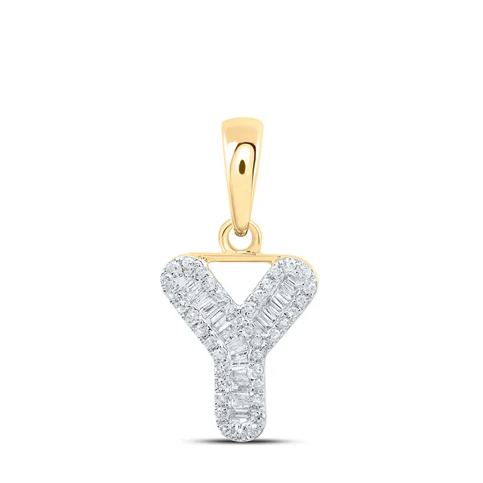 GND Necklaces Gold Y Initial Letter Pendant 15 Cttw Baguette Natural Diamond Womens 088 grams GND Necklaces Gold Y Initial Letter Pendant 15 Cttw Baguette Natural Diamond Womens 088 grams