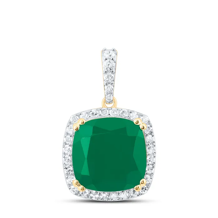 GND PreStyled Sets 10Kt Gold 13CtwDia P1 10X10 Mm CuEm Synthetic Pendant GND PreStyled Sets 10Kt Gold 13CtwDia P1 10X10 Mm CuEm Synthetic Pendant