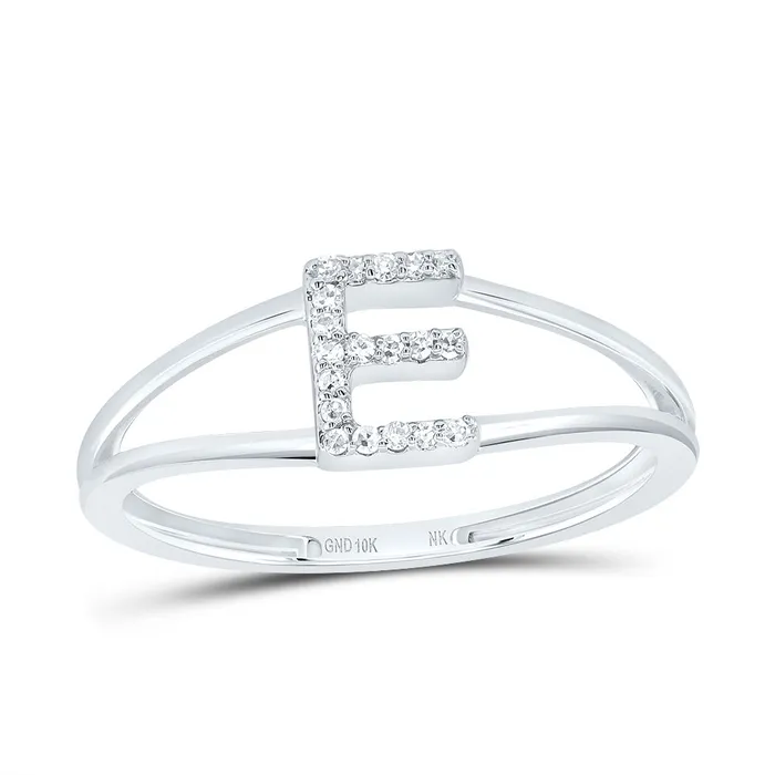 GND Rings 120CtwDia Nk Gift Initial E Ladies Ring 13 grams