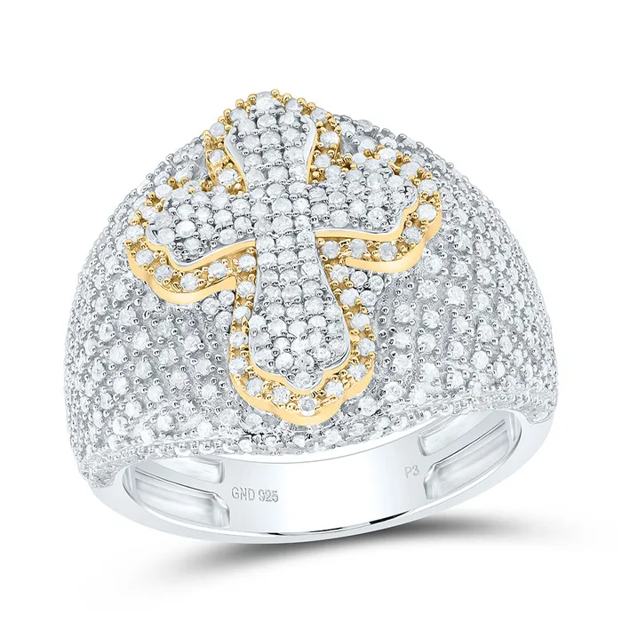 GND Rings 1 38CtwDia P3 Cross Mens Ring