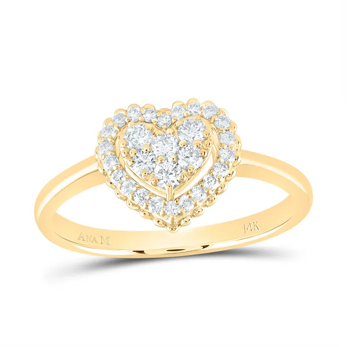 GND Rings 13CtwNat Dia Ana M Fashion Heart Ring 237 grams