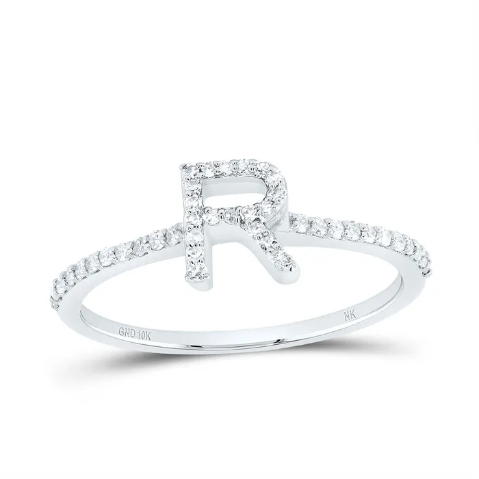 GND Rings 15CtwDia Nk Gift Initial R Ring 13 grams