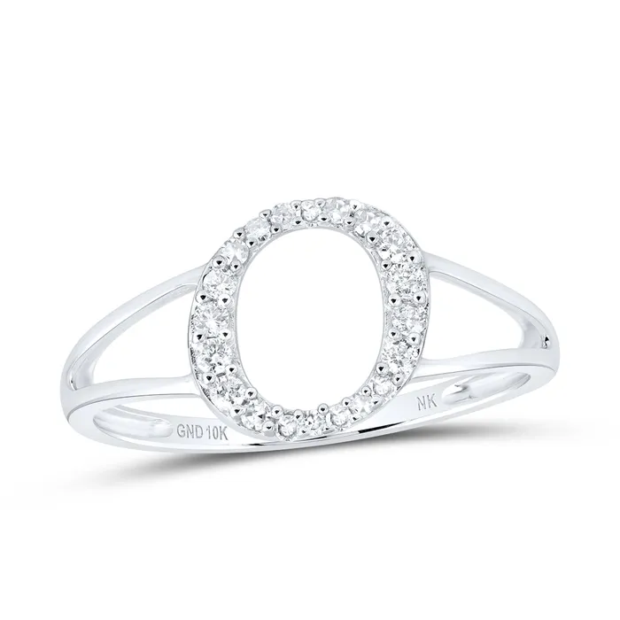 GND Rings 16CtwNat Dia Nk Gift Initial O Ladies Ring 114 grams