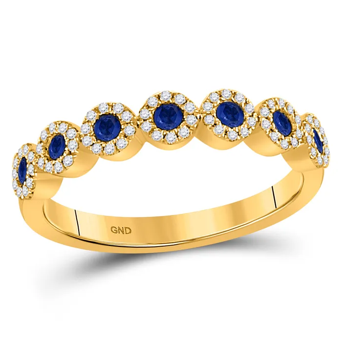GND Rings 10Kt Yellow Gold 15Ct Diamond 14CtSapphire Gemstone Stackable Band 317 grams GND Rings 10Kt Yellow Gold 15Ct Diamond 14CtSapphire Gemstone Stackable Band 317 grams