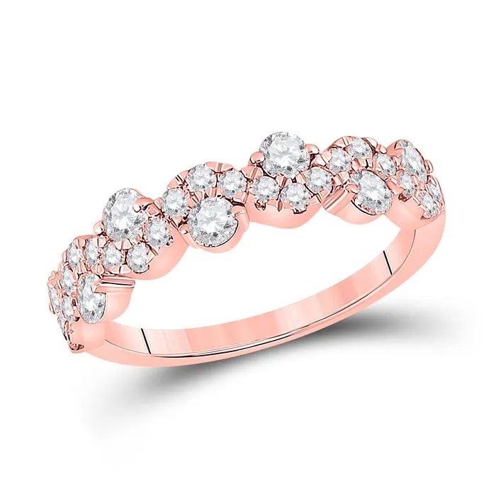 GND Rings 14Kt Rose Gold 1 Ct Diamond Fashion High Ladies Wedding Band 326 grams GND Rings 14Kt Rose Gold 1 Ct Diamond Fashion High Ladies Wedding Band 326 grams