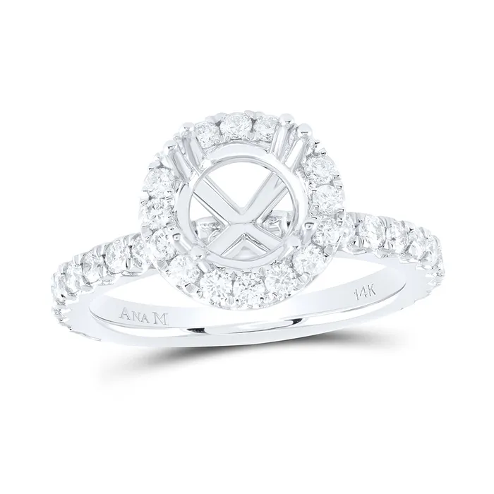 GND Rings 1CtwNat Dia Ana M 2CtCrd SemiMount Single Halo Engagement Ring 546 grams
