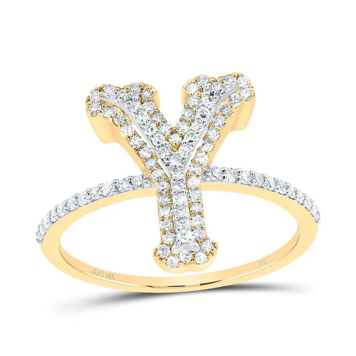 GND Rings 38CtwDia Nk Fashion Initial Y Ladies Ring 192 grams