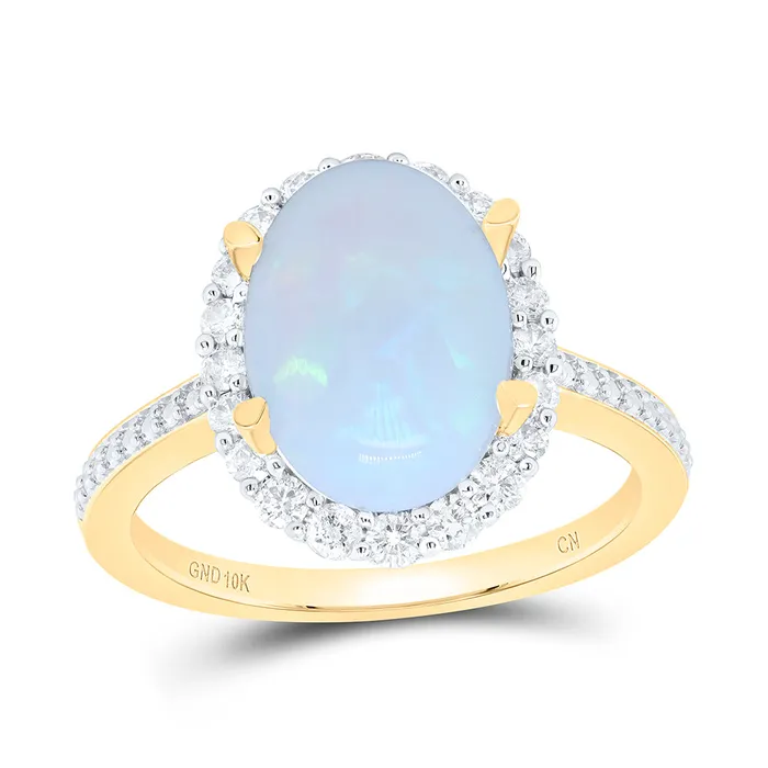 GND Rings 38CtwNat Dia Cn 115X85Mm OvOpal Nat Gem Oval Ring 347 grams