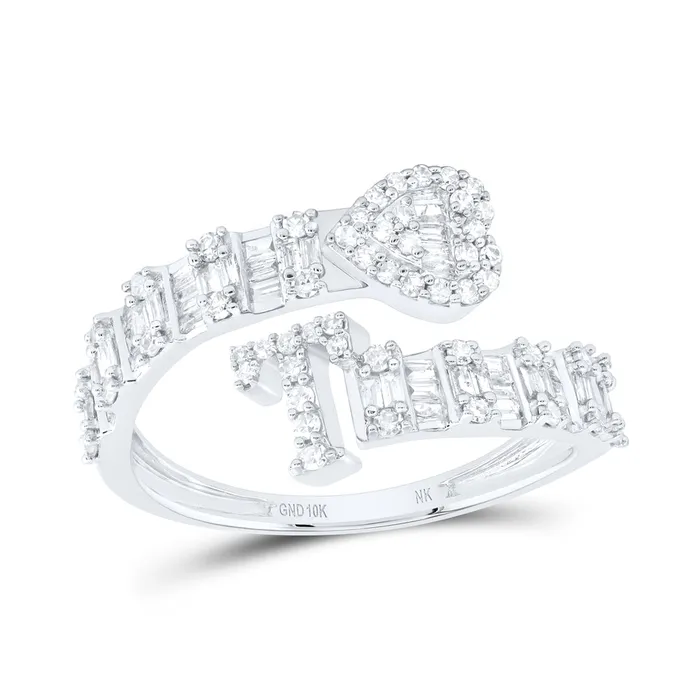 GND Rings 58CtwNat Dia Nk Fashion Initial T Ladies Heart Cuff Ring 207 grams GND Rings 58CtwNat Dia Nk Fashion Initial T Ladies Heart Cuff Ring 207 grams