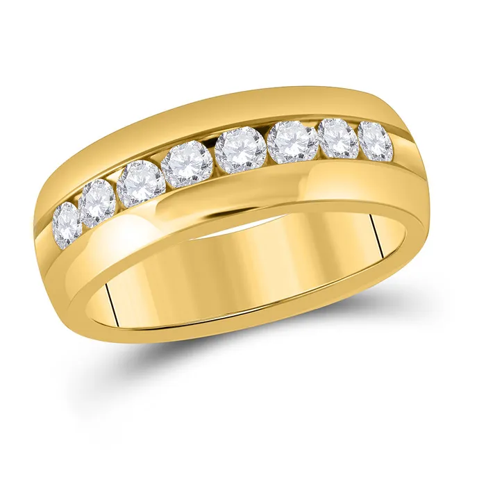 GND Rings Gold Band Wedding Ring 1 Cttw Round Natural Diamond Mens 1086 grams GND Rings Gold Band Wedding Ring 1 Cttw Round Natural Diamond Mens 1086 grams