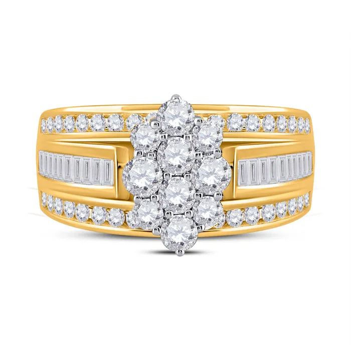 GND Rings Gold Cluster Bridal Wedding Engagement Ring 112 Cttw Round Natural Diamond Womens 542 grams GND Rings Gold Cluster Bridal Wedding Engagement Ring 112 Cttw Round Natural Diamond Womens 542 grams