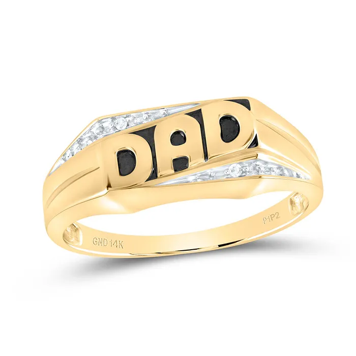 GND Rings Gold Father Dad Ring 01 Cttw Round Natural Diamond Mens 225 grams GND Rings Gold Father Dad Ring 01 Cttw Round Natural Diamond Mens 225 grams