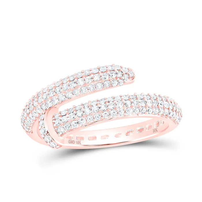 GND Rings Gold Spiral Band Ring 12 Cttw Round Natural Diamond Womens 234 grams