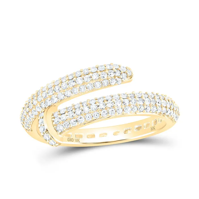 GND Rings Gold Spiral Band Ring 12 Cttw Round Natural Diamond Womens 234 grams GND Rings Gold Spiral Band Ring 12 Cttw Round Natural Diamond Womens 234 grams