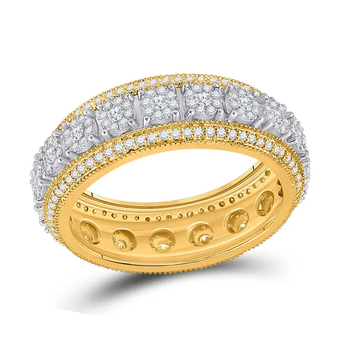 GND Rings Gold Statement Cluster Band Ring 114 Cttw Round Natural Diamond Mens 503 grams GND Rings Gold Statement Cluster Band Ring 114 Cttw Round Natural Diamond Mens 503 grams