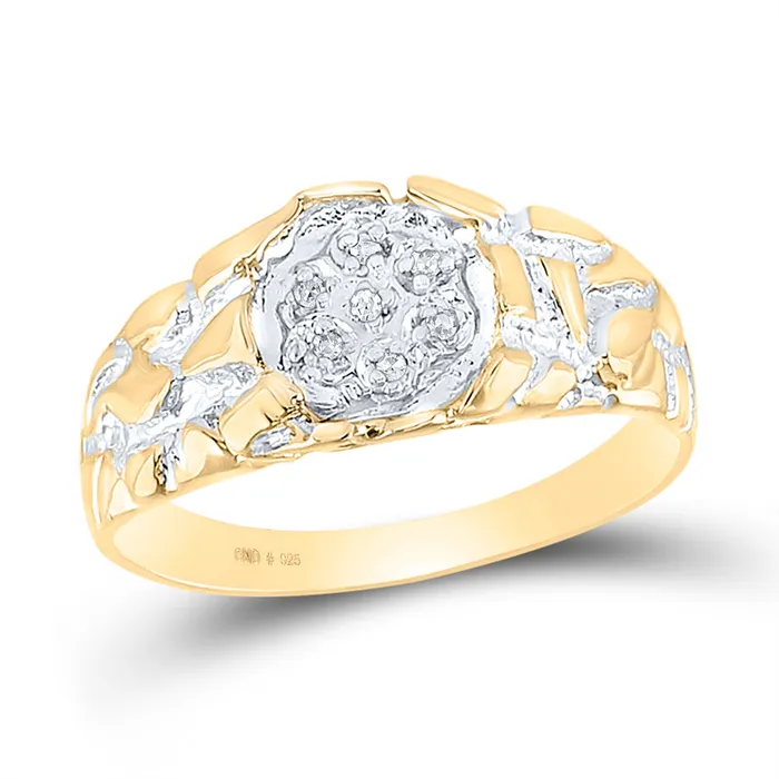 GND Sterling Silver Mens Round Diamond Cluster Ring 120 Cttw 258 grams Rings GND Sterling Silver Mens Round Diamond Cluster Ring 120 Cttw 258 grams Rings