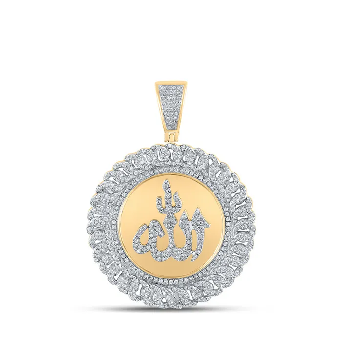 Gold Allah Islam Charm Pendant 113 Cttw Round Natural Diamond Mens 1075 grams GND Necklaces Gold Allah Islam Charm Pendant 113 Cttw Round Natural Diamond Mens 1075 grams GND Necklaces