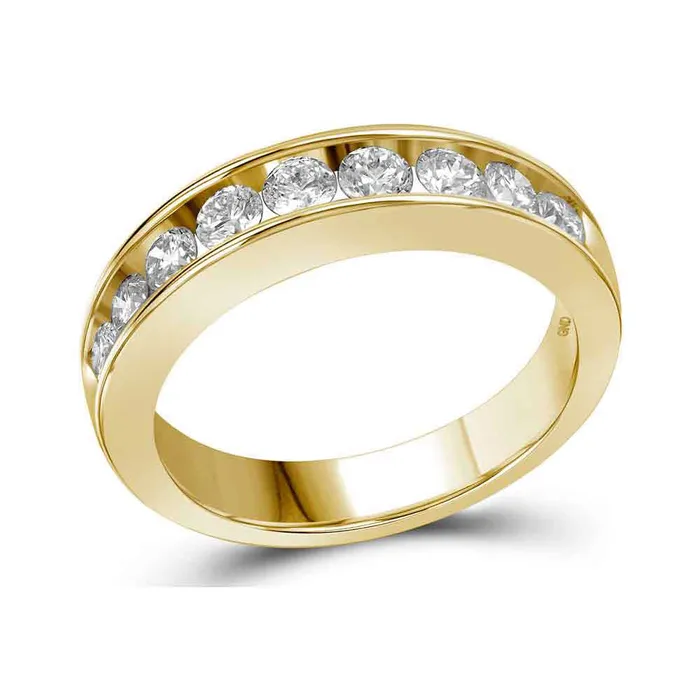 Gold Band Wedding Band 1 Cttw Round Natural Diamond Womens 546 grams GND Rings Gold Band Wedding Band 1 Cttw Round Natural Diamond Womens 546 grams GND Rings