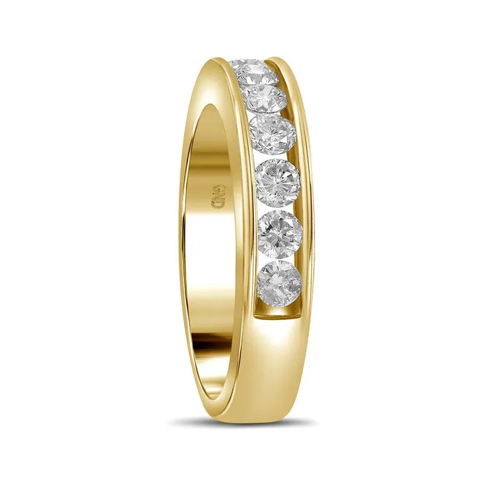 Gold Band Wedding Band 1 Cttw Round Natural Diamond Womens 546 grams GND Rings Gold Band Wedding Band 1 Cttw Round Natural Diamond Womens 546 grams GND Rings