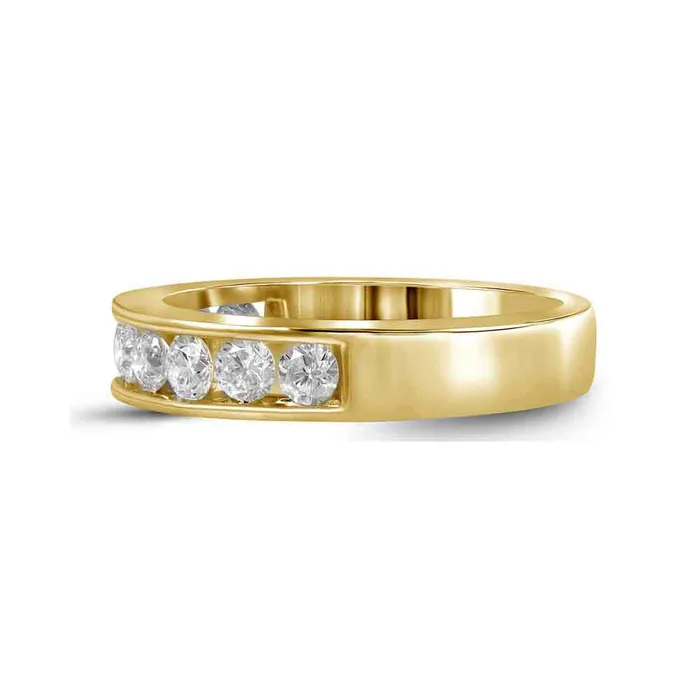 Gold Band Wedding Band 1 Cttw Round Natural Diamond Womens 546 grams GND Rings Gold Band Wedding Band 1 Cttw Round Natural Diamond Womens 546 grams GND Rings
