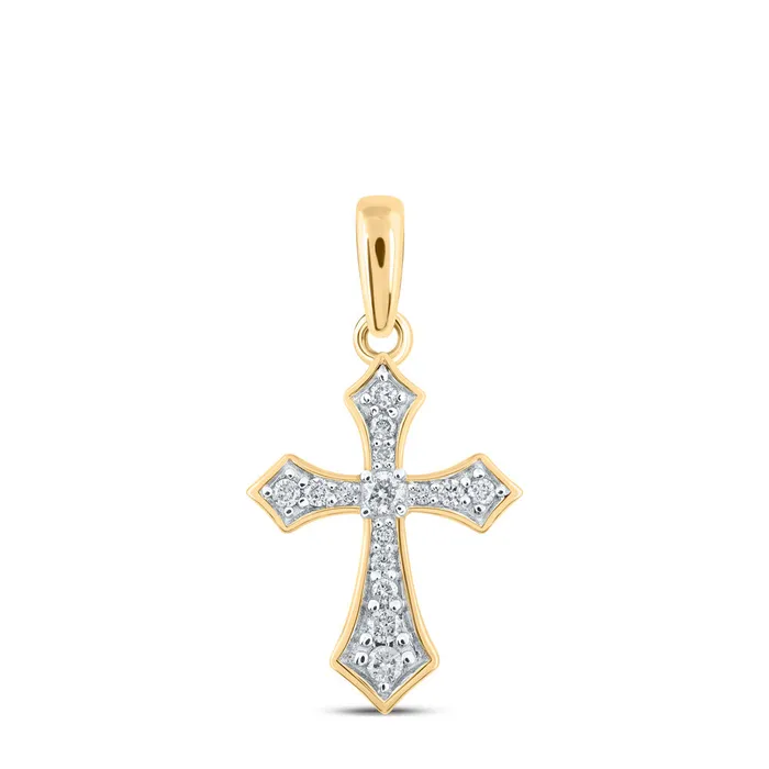 Gold Cross Pendant 18 Cttw Round Natural Diamond Womens 112 grams GND Necklaces Gold Cross Pendant 18 Cttw Round Natural Diamond Womens 112 grams GND Necklaces