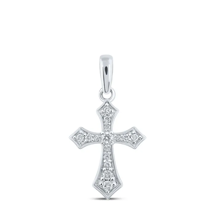Gold Cross Pendant 18 Cttw Round Natural Diamond Womens 112 grams GND Necklaces
