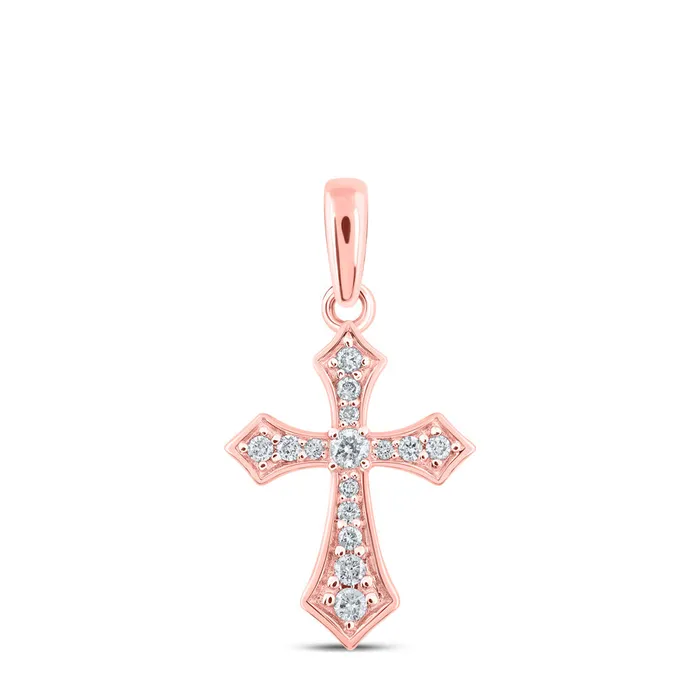 Gold Cross Pendant 18 Cttw Round Natural Diamond Womens 112 grams GND Necklaces