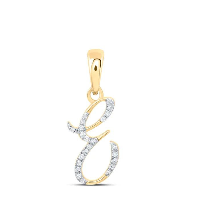 Gold E Initial Letter Pendant 112 Cttw Round Natural Diamond Womens 067 grams GND Necklaces Gold E Initial Letter Pendant 112 Cttw Round Natural Diamond Womens 067 grams GND Necklaces