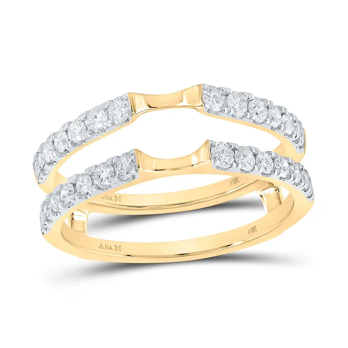 Gold Wrap Enhancer Wedding Band 58 Cttw Round Natural Diamond Womens 337 grams GND Rings