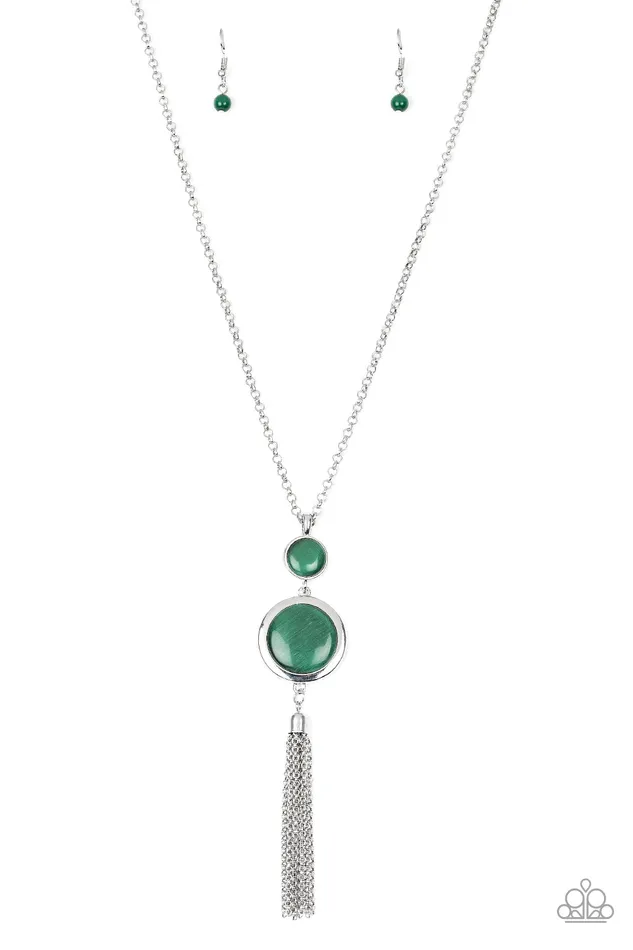 Have Some Common Sensei Paparazzi Green Moonstone Silver Tassel Pendant Necklace Paparazzi Accessories Necklaces Have Some Common Sensei Paparazzi Green Moonstone Silver Tassel Pendant Necklace Paparazzi Accessories Necklaces