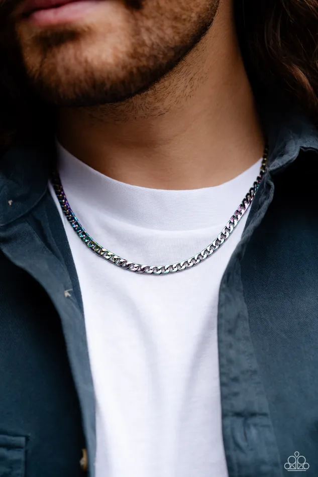 Industrial Identification Multi Oil Spill Chain Short Urban Necklace 2023 Convention Exclusive Paparazzi Paparazzi Accessories Necklaces