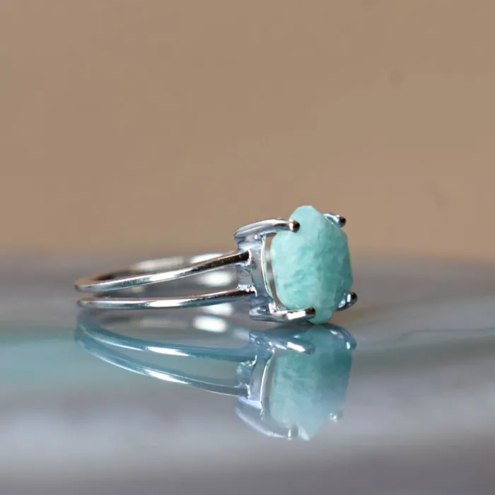 JSL Rings Hexagon Amazonite Ring