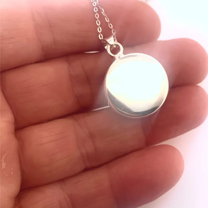 MEXICO Necklaces Saint Joseph Small Round Pendant Necklace w Pressed Flowers 18inch