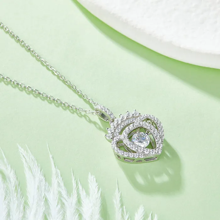 Moissanite 925 Sterling Silver Necklace Trendsi Necklaces
