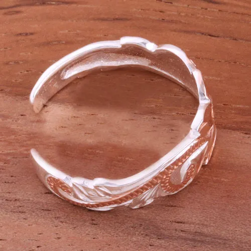 Nakoa 6mm Hawaiian Scroll Cut Out Edge Toe Ring Rings Nakoa 6mm Hawaiian Scroll Cut Out Edge Toe Ring Rings