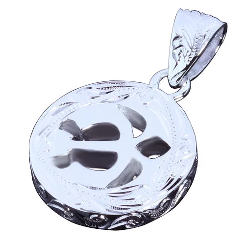 Nakoa Necklaces Sterling Silver Scroll Round Plate ST Honu Pendant Chain Sold Separately Nakoa Necklaces Sterling Silver Scroll Round Plate ST Honu Pendant Chain Sold Separately