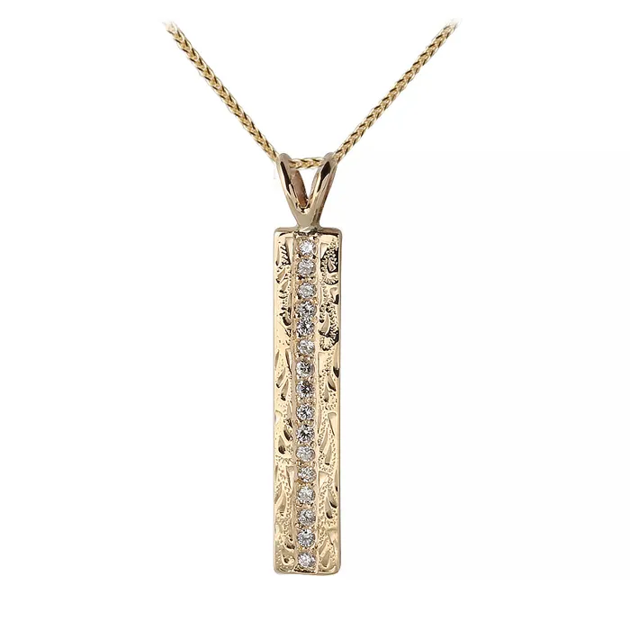 Nakoa PreStyled Sets 14K Yellow Gold Hawaiian Heirloom Center Diamond Pendant 6mm Flat Nakoa PreStyled Sets 14K Yellow Gold Hawaiian Heirloom Center Diamond Pendant 6mm Flat