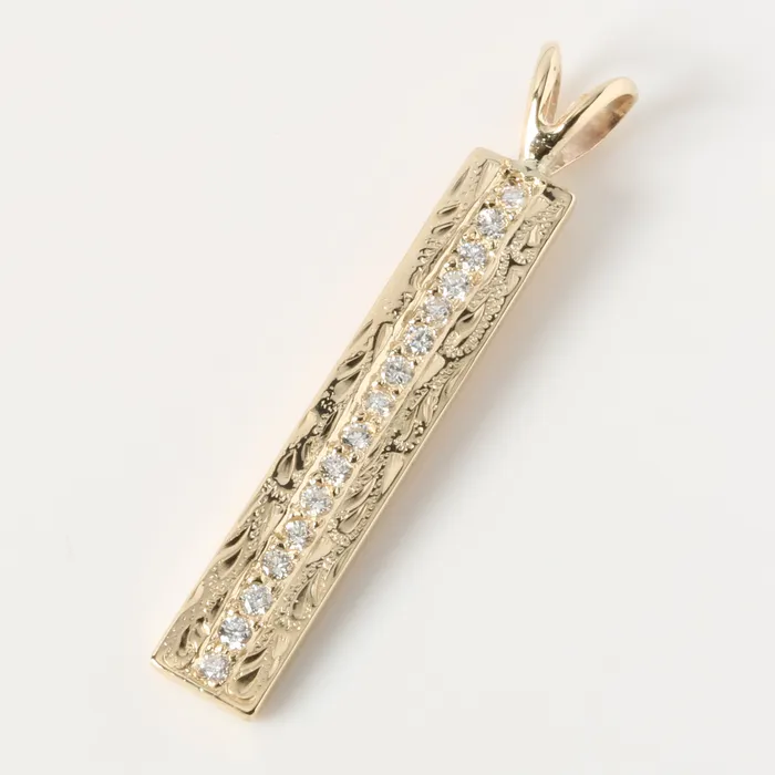 Nakoa PreStyled Sets 14K Yellow Gold Hawaiian Heirloom Center Diamond Pendant 6mm Flat Nakoa PreStyled Sets 14K Yellow Gold Hawaiian Heirloom Center Diamond Pendant 6mm Flat