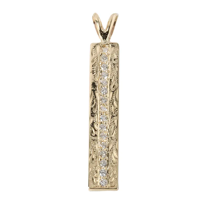 Nakoa PreStyled Sets 14K Yellow Gold Hawaiian Heirloom Center Diamond Pendant 6mm Flat Nakoa PreStyled Sets 14K Yellow Gold Hawaiian Heirloom Center Diamond Pendant 6mm Flat