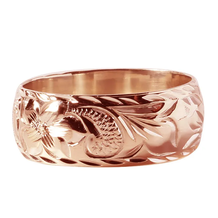 Nakoa Rings 14K Gold CustomMade Queen Emma Ring Diamond Cut Smooth Edge 8mm Medium Weight 15mm Nakoa Rings 14K Gold CustomMade Queen Emma Ring Diamond Cut Smooth Edge 8mm Medium Weight 15mm