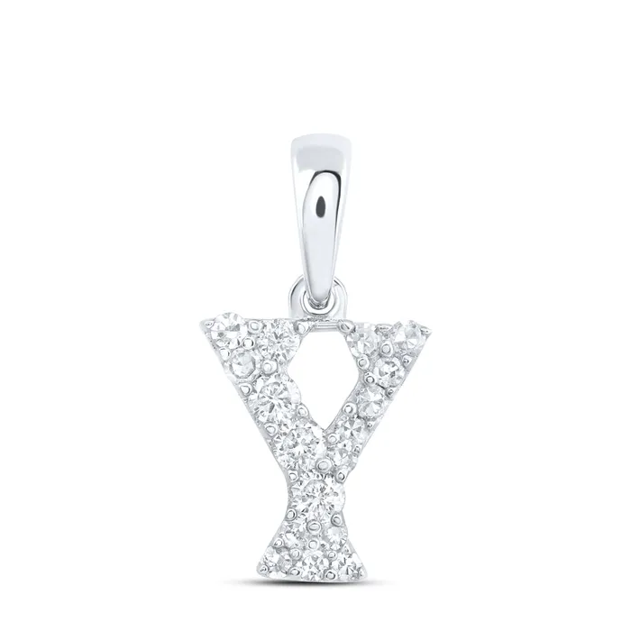 Necklaces 10Kt Gold 18CtwDia Nk Gift Initial Y Pendant GND