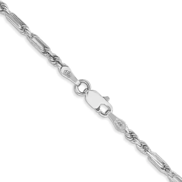 Necklaces 14k White Gold 25mm DC Milano Rope Chain 816 grams Qgold Necklaces 14k White Gold 25mm DC Milano Rope Chain 816 grams Qgold