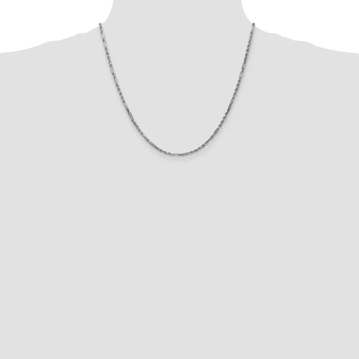 Necklaces 14k White Gold 25mm DC Milano Rope Chain 816 grams Qgold Necklaces 14k White Gold 25mm DC Milano Rope Chain 816 grams Qgold